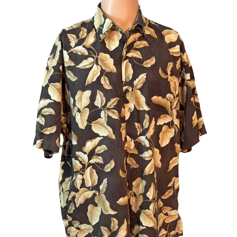 Saddlebred Men's Large Hawaiian Shirt 100% Cotton Floral